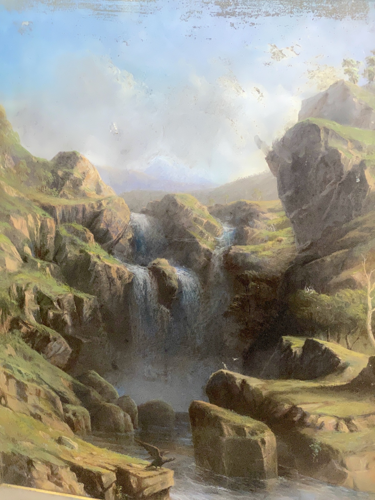 John Shearer Bowman (Australia/British 1819-1909), pastel, Falls on the Crackenback River, South of Mount Kosciuszko, New South Wales, monogrammed and dated 1872, numbered 186, 86cm x 111cm.